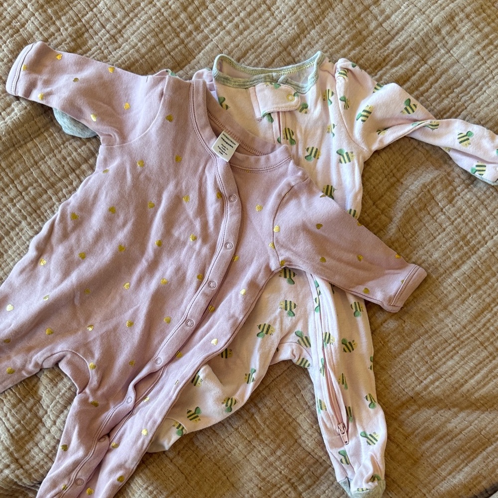 Sleep and Play Pajamas Set - Purple and White Bundle